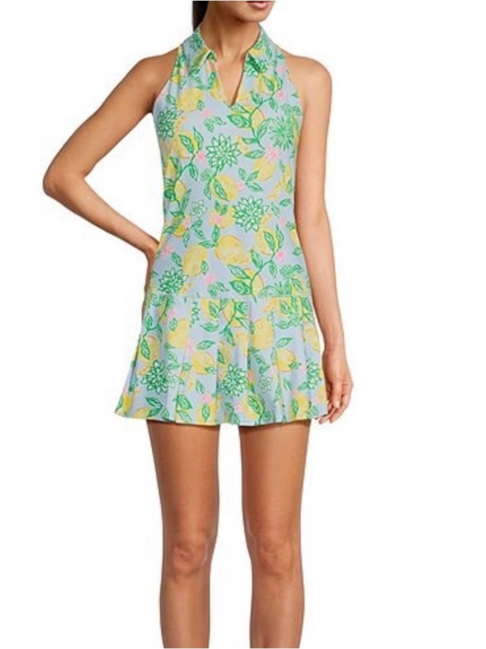 NWT LILLY PULITZER Luxletic Dania Pleated Dress Bluette Make Lemonade XL